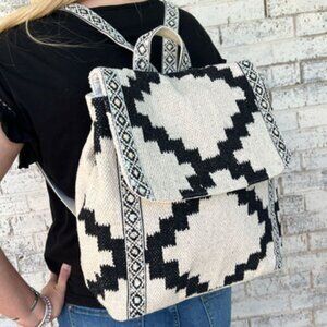 Smokey Mountain Woven and Sequin Detail Backpack  14" X 13" X 6"